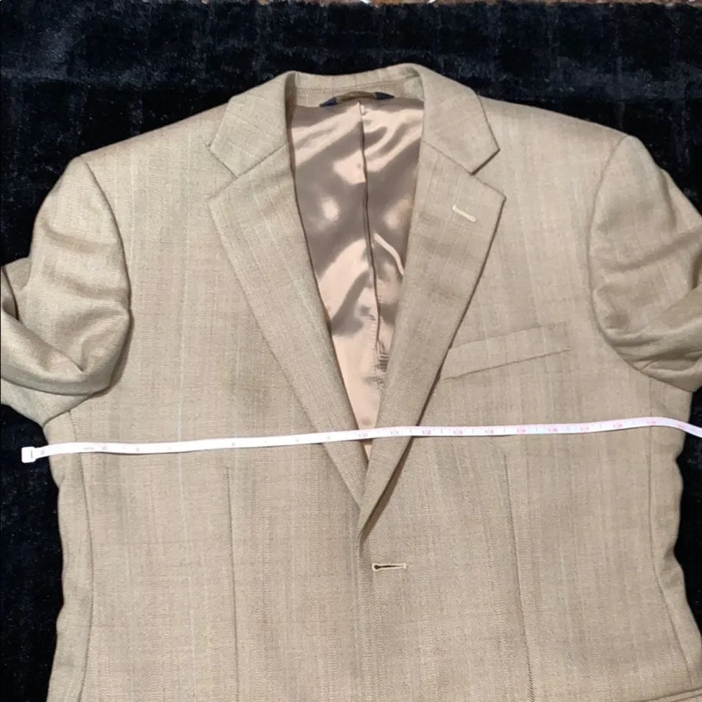 Men's Joseph & Feiss Gold Luxury 100% Wool Two Button Tan Blazer Size 38R